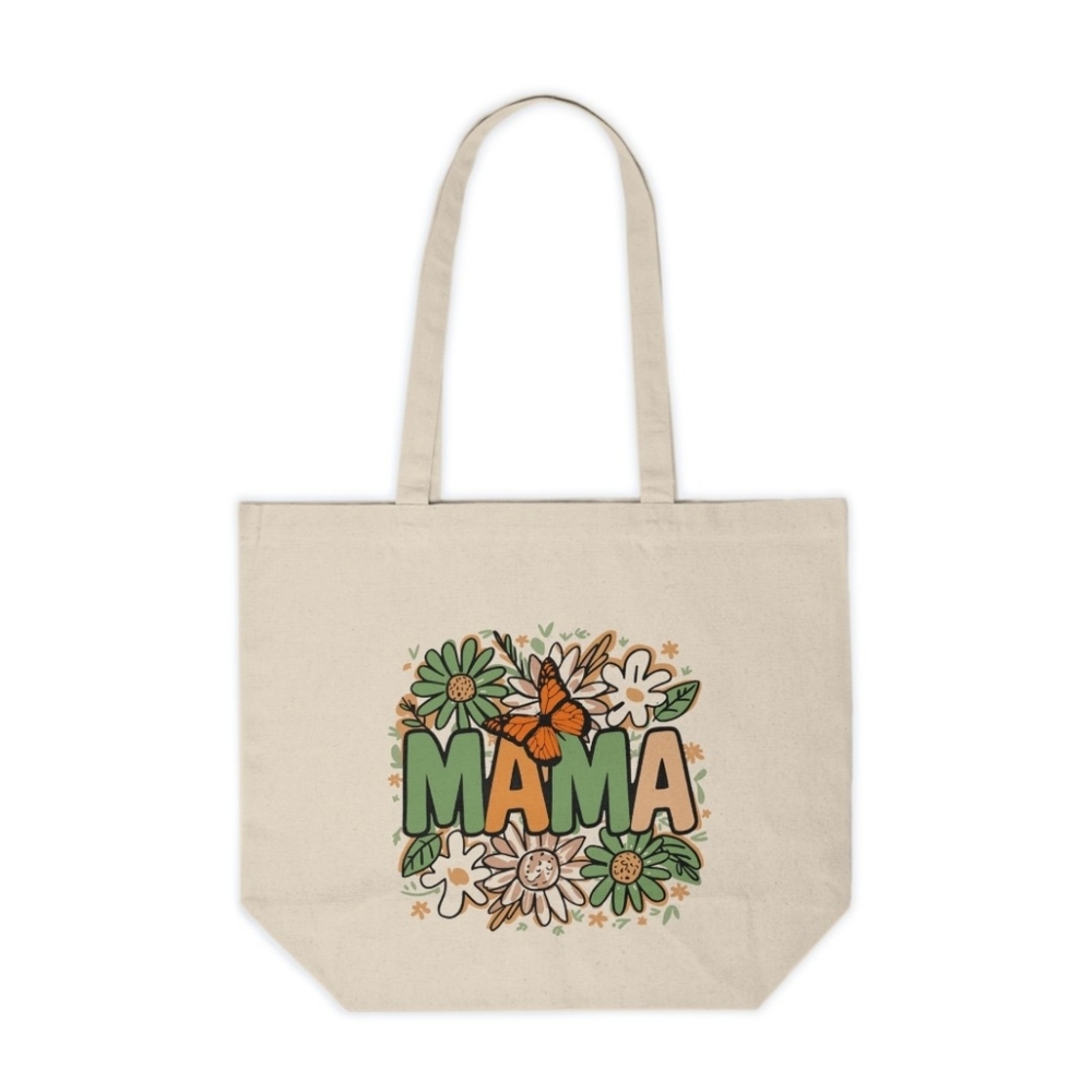 Floral Mama Custom Canvas Tote Bag